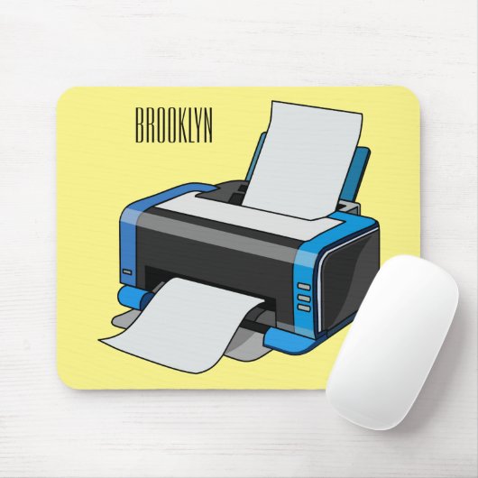 Afbeelding printercartoon muismat (Met muis)