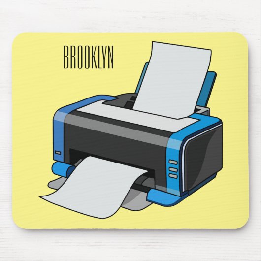 Afbeelding printercartoon muismat (Voorkant)