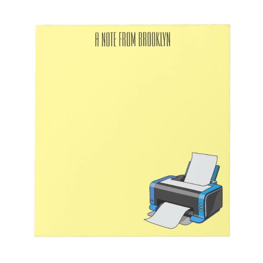 Afbeelding printercartoon notitieblok (Voorkant)