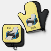 Afbeelding printercartoon ovenwant & pannenlap set (Voorkant / Achterkant)