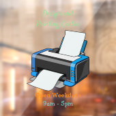 Afbeelding printercartoon raamsticker (Vel 2)