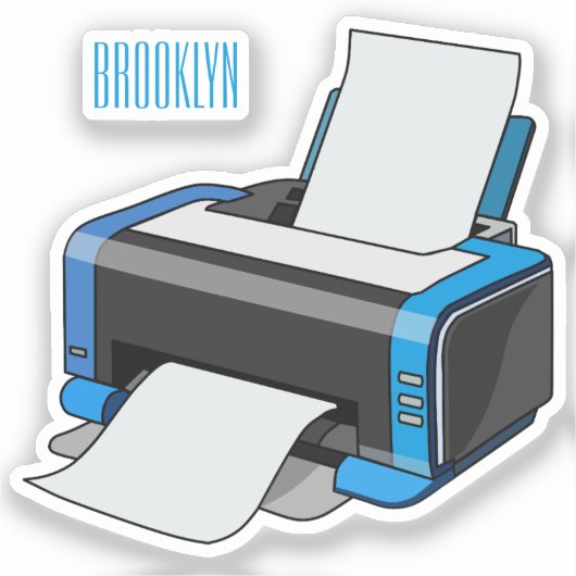 Afbeelding printercartoon sticker (Voorkant)
