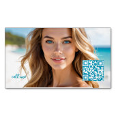 Afbeelding, Qr-code, wat tekst Magnetisch Visitekaartje (Voorkant)