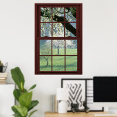 Afbeelding raam landschap - Cherry Blossom. Poster (Thuiskantoor)