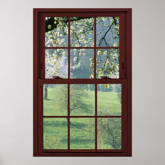 Afbeelding raam landschap - Cherry Blossom. Poster (Voorkant)