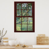 Afbeelding raam landschap - Cherry Blossom. Poster (Keuken)