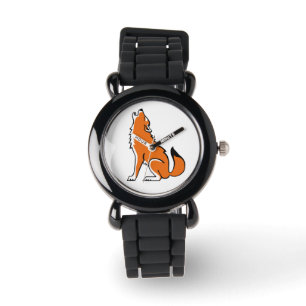 Afbeelding - Red WOLF - Wildlife warrior - Horloge