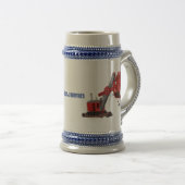 Afbeelding rode stoomschotel cartoon bierpul (Voorkant rechts)