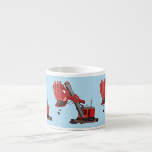 Afbeelding rode stoomschotel cartoon espresso kop