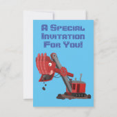 Afbeelding rode stoomschotel cartoon kaart (Achterkant)