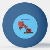 Afbeelding rode stoomschotel cartoon pingpongballen (Achterkant)