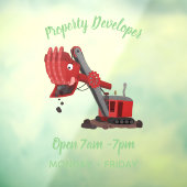 Afbeelding rode stoomschotel cartoon raamsticker (Vel 3)