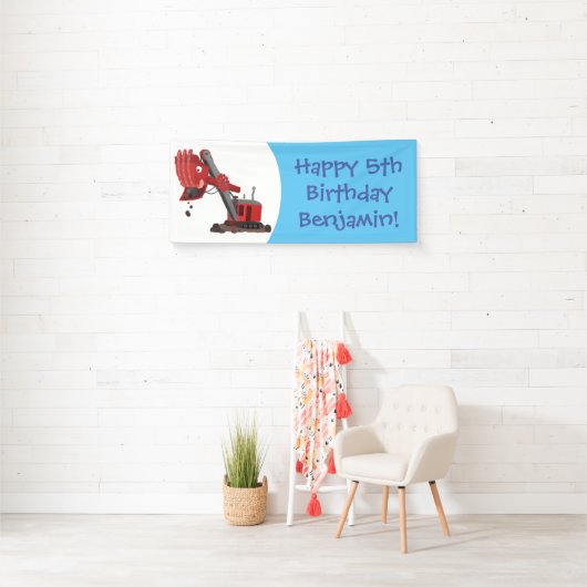 Afbeelding rode stoomschotel cartoon spandoek (Insitu)