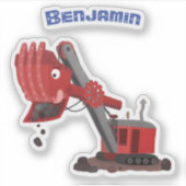 Afbeelding rode stoomschotel cartoon sticker (Voorkant)