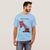 Afbeelding rode stoomschotel cartoon t-shirt (Voorkant volledig)