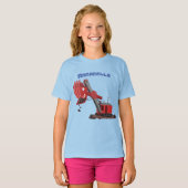 Afbeelding rode stoomschotel cartoon t-shirt (Voorkant volledig)
