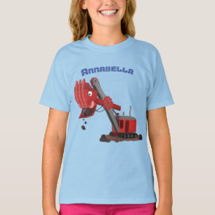 Afbeelding rode stoomschotel cartoon t-shirt