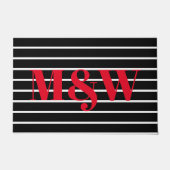 Afbeelding rode zwarte witte strepen, aangepast mo deurmat (Voorkant)