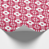 Afbeelding rood abstract geometrisch monogram cadeaupapier (Hoek)