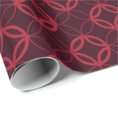 Afbeelding rood Marokkaans cirkelvormig monogram Cadeaupapier (Rol Hoek)