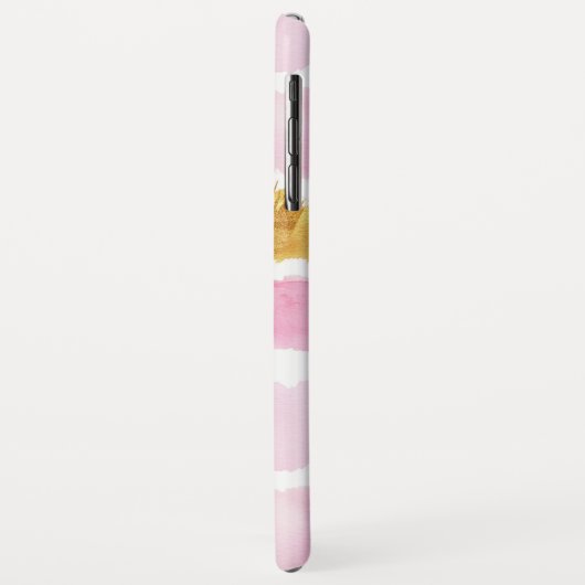 Afbeelding roze en goudkleurige Waterverf monogram Case-Mate iPhone Case (Achterkant/links)