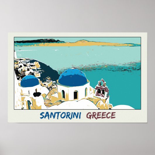 Afbeelding Santorini, Grieks Briefkaart Poster (Voorkant)