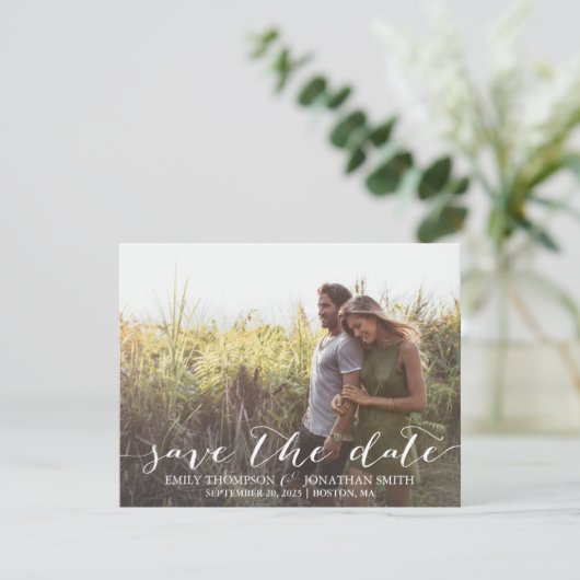Afbeelding Save the Date Cards Landschap, Rustiek (Staand voorkant)