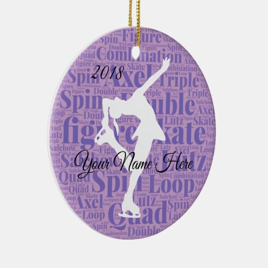 Afbeelding Schaats Aangepaste versiering Keramisch Ornament (Rechts)