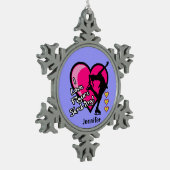 Afbeelding schaatsen - Aangepaste versiering Tin Sneeuwvlok Ornament (Links)