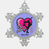 Afbeelding schaatsen - Aangepaste versiering Tin Sneeuwvlok Ornament (Voorkant)