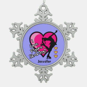 Afbeelding schaatsen - Aangepaste versiering Tin Sneeuwvlok Ornament