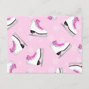 Afbeelding schaatsen - Ice Schaatsen Roze met snee Briefkaart