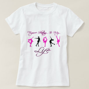 Afbeelding schaatsen is mijn leven - PINK & BLACK T-shirt
