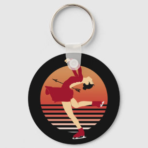 Afbeelding schaatsen - kunst van ijsdansen sleutelhanger