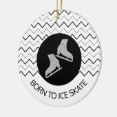 Afbeelding schaatsen ornament - Zwart zilver (vrou (Links)
