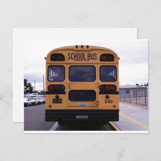 Afbeelding schoolbus briefkaart (Voorkant / Achterkant)