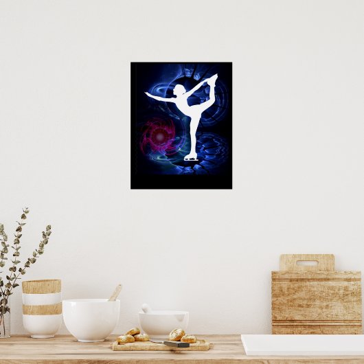 Afbeelding Skater op technisch ijs Poster (Keuken)