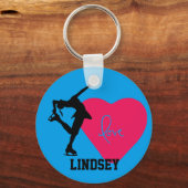 Afbeelding Skater Sleutelhanger op maat - hart/bla (Voorkant)