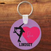 Afbeelding Skater Sleutelhanger Persoonlijk - Hart (Voorkant)