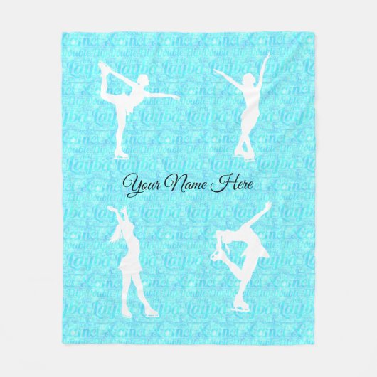 Afbeelding Skating Ice Skating Personalized Throw Fleece Deken (Voorkant)
