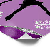 Afbeelding Snowflake Paarse marble Silver Glam Perfect Poster (Hoek)