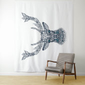 Afbeelding stamhertenportret wandkleed (In situ)