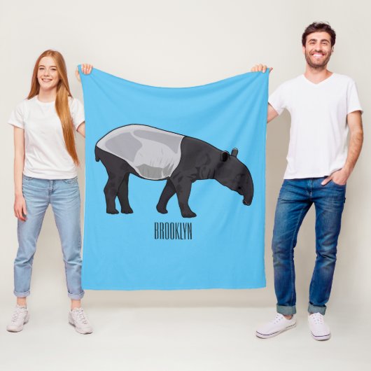 Afbeelding Tapir cartoon Fleece Deken (In situ)