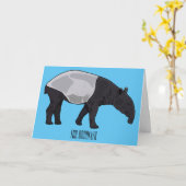 Afbeelding Tapir cartoon Kaart (Gele Bloem)