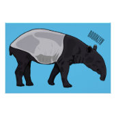 Afbeelding Tapir cartoon Perfect Poster (Voorkant)