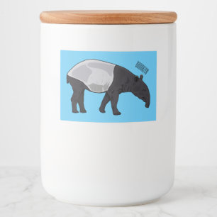 Afbeelding Tapir cartoon Voedselcontainer Etiket