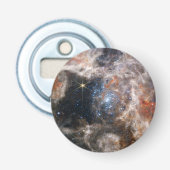 Afbeelding Tarantula Nebula van JWST Button Flesopener (Voorkant)