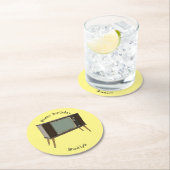 Afbeelding televisie-cartoon ronde kartonnen onderzetter (Insitu)