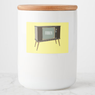 Afbeelding televisie-cartoon voedselcontainer etiket