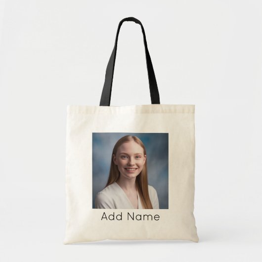 afbeelding uploaden Aangepaste foto en naam Gepers Tote Bag (Voorkant)